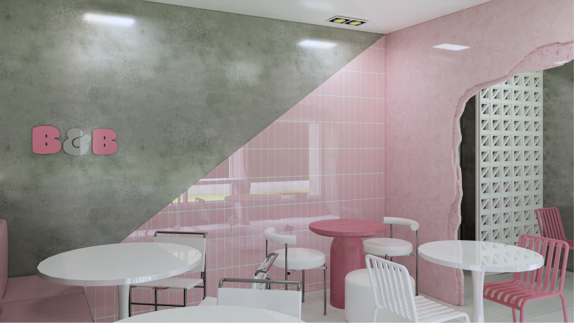 Pink Cafe Interior